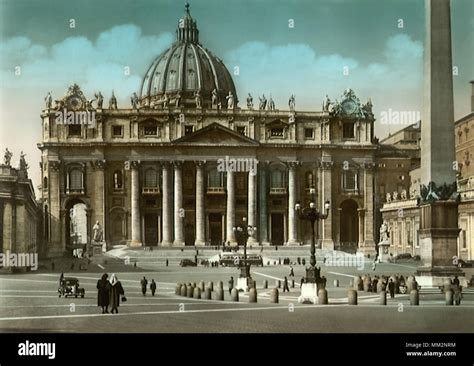 San Pietro Basilica Rome 1954 Stock Photo Alamy