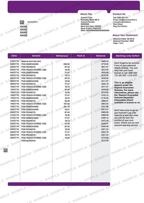 Permanent Tsb Bank Statement Document Templates Bank Statement