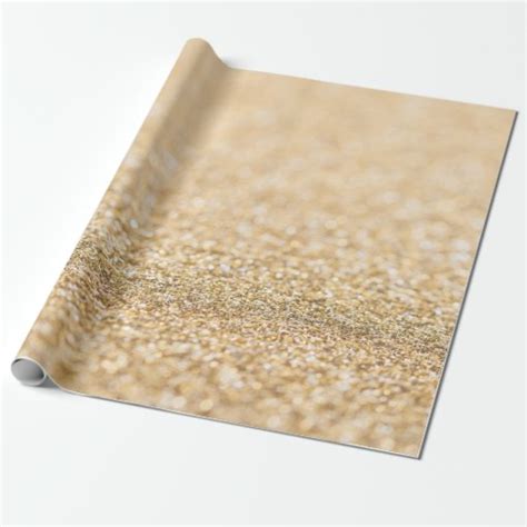 Champagne Gold Light Faux Glitter Sparkles Wrapping Paper Zazzle