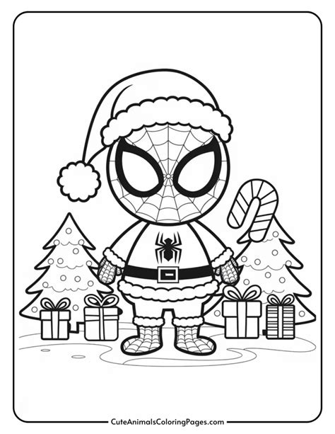 Spiderman Christmas Coloring Pages 11 Free Pdf Pages Cute Animals