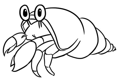 Little Cute Hermit Crab Coloring Page - Free Printable Coloring Pages ...