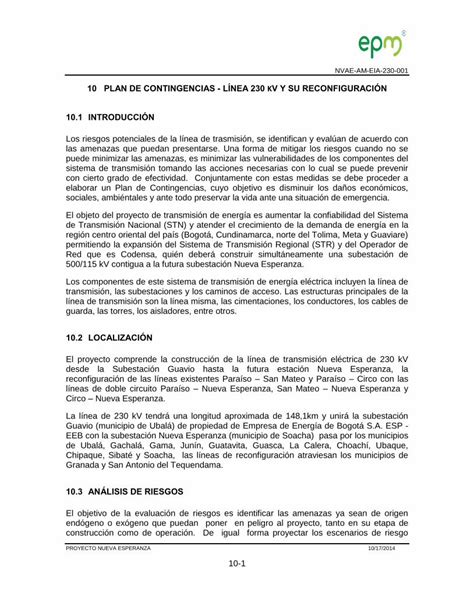 Pdf Plan De Contingencias L Nea Kv Y Su Pdf Filered