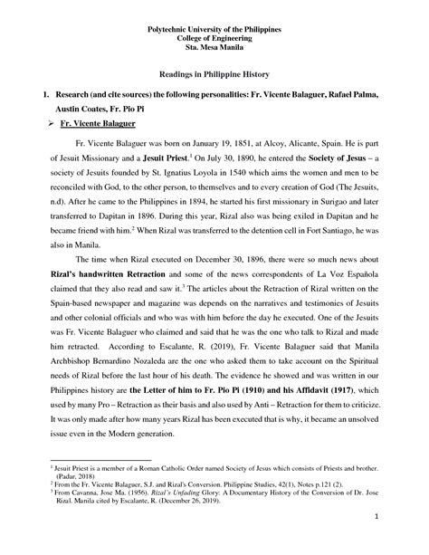 Solution Readings In Philippine History Retraction Letter Of Rizal