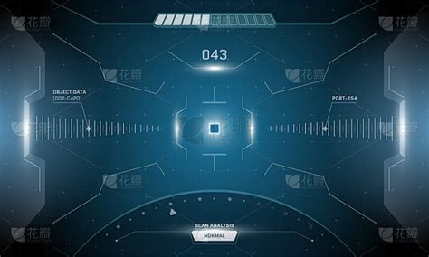 Vr Hud数字未来界面赛博朋克屏幕设计。科幻虚拟现实技术视图平视显示。gui Ui技术仪表板面板。