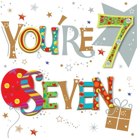 Youre Seven 7th Birthday Greeting Card Cards