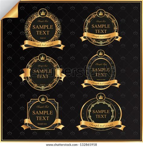 Vintage Vector Set Black Frame Label Stock Vector Royalty Free