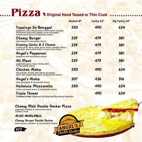 Angels Pizza Philippines Menu Prices Updated 2025