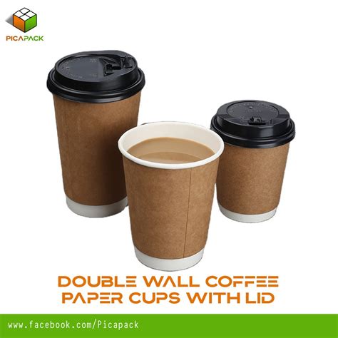 Pcs Double Wall Coffee Paper Cups With Lid Thick Milk Tea Paper Cup