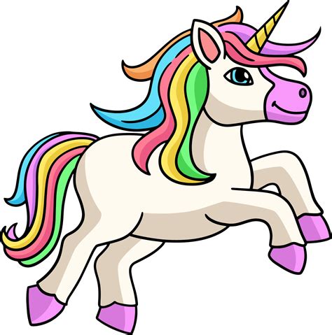 Saltando Unicornio Dibujos Animados Color Clipart Vector En The Best