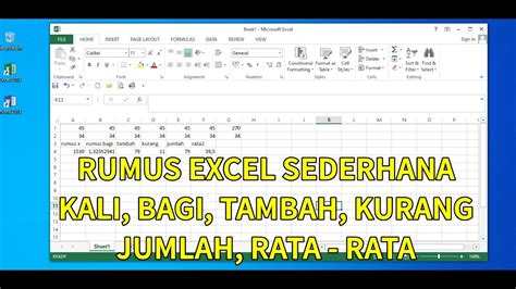 Rumus Sederhana Microsoft Excel Kali Bagi Tambah Kurang Jumlah Dan