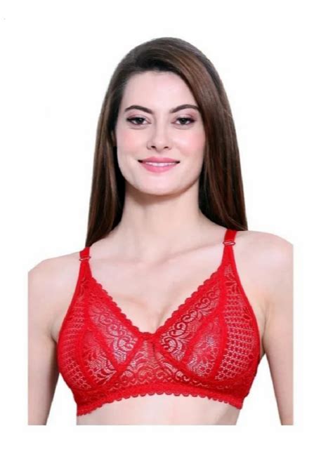 Embroidered Push Up Prerna Red Lace Cotton Bra At Rs 80 Piece In New