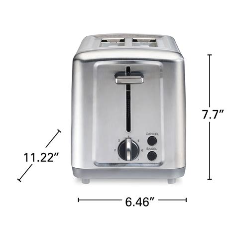 2 Slice Brushed Toaster With Extra Wide Slots Stainless Steel 22992