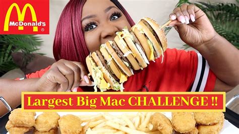 Mcdonalds Mukbang Challenge Largest Big Mac Challenge Youtube