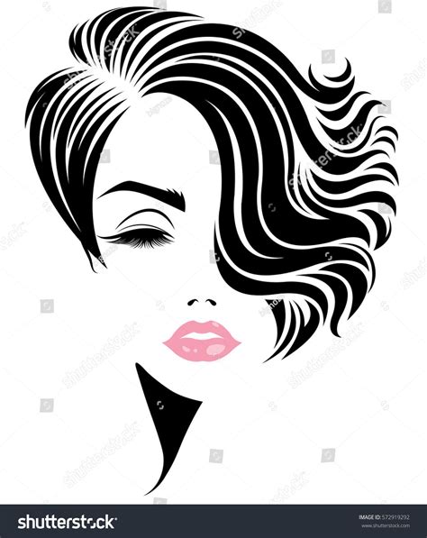 Illustration Women Short Hair Style Icon Immagine Vettoriale Stock Royalty Free 572919292