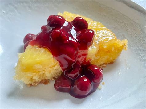 Pineapple Upside Down Cake With Cherry Sauce Outback Barbecues