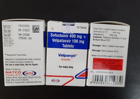 Sofosbuvir Mg Velpatasvir Mg Tablets At Rs Bottle