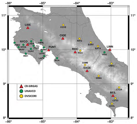 Ubicaci N Geogr Fica De Las Ocho Estaciones Cr Sirgas Y De Las