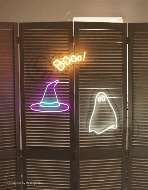 Ghost Neon Sign Spooky Halloween Led Neon Lamp Halloween Etsy