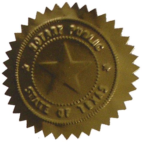 Self Adhesive Texas Foil Notary Seals