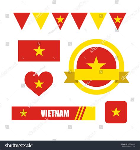 Vietnam Flag Banner Icon Patterns Set Stock Vector Royalty Free