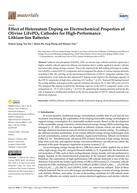 PDF Effect Of Heteroatom Doping On Electrochemical Properties Of