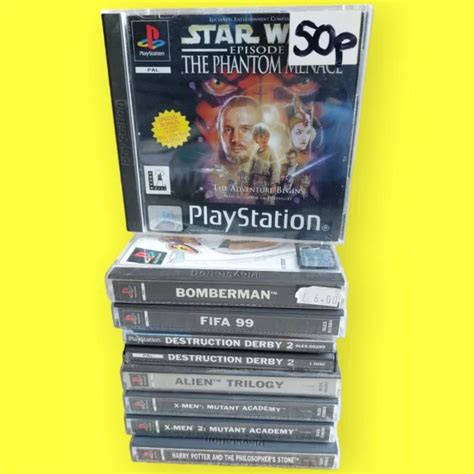 SONY PSONE PLAYSTATION 1 PS1 Console Bundle PAL 8 Games 65 00