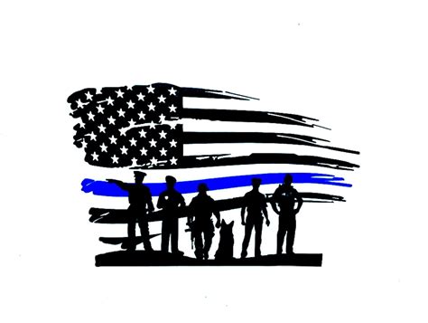 Thin Blue Line Flag Decal Police Flag Police Deputy