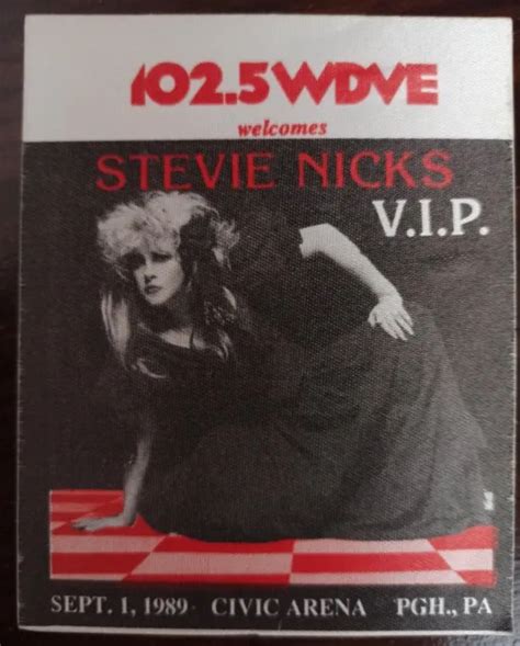 Stevie Nicks Fleetwood Mac Concert Ticket Billet Vip Pass Civic