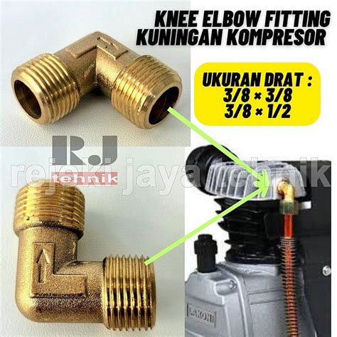 Tools Spare Parts Knee Elbow Fitting Pipa Kompresor Kuningan Drat 3