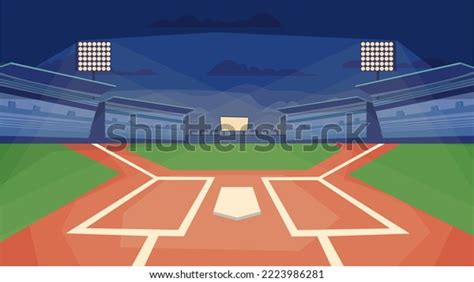 Baseball Stadium Concept Flat Cartoon Design Stock Illustration ...