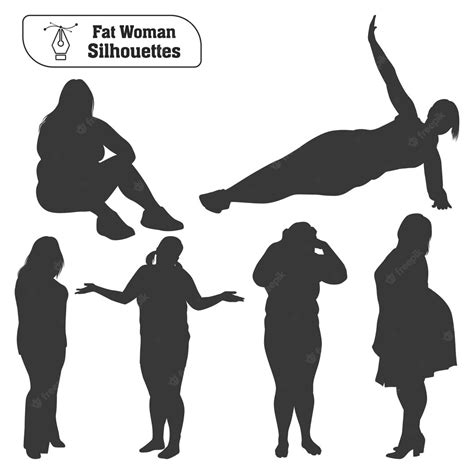 Premium Vector Fat Woman Silhouettes Vector Collection