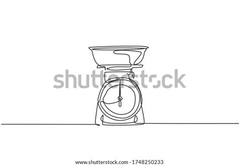 12 Continuous One Line Drawing Kitchen Scale Images, Stock Photos ...