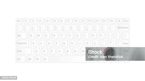 Tata Letak Keyboard Putih Tata Letak Tombol Keyboard Ilustrasi Vektor