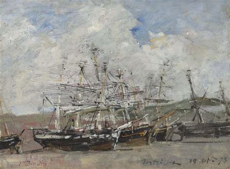 Boudin Eugene Portrieux Le Port Maree Basse 1873 Classic Art Print On