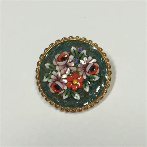 Vintage Micro Mosaic Pin Or Brooch Etsy Denmark Micro Mosaic