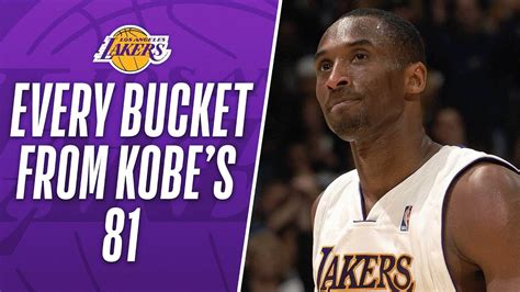 Every Bucket From Kobe Bryants 81 Pt Performance Youtube