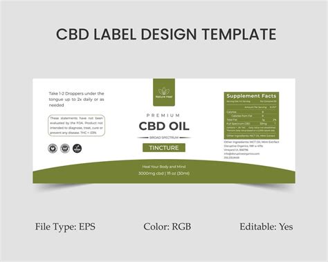 CBD Label Design Template, Hemp Oil Label Design and Product Packaging Design 17274256 Vector ...