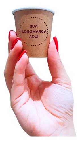 200un Copo Papel Bio Café 60ml Kraft Personalizado Brinde