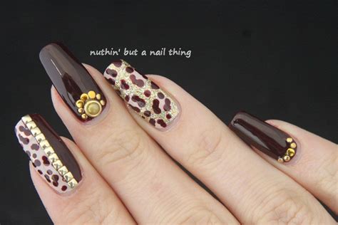 Brown Leopard Print Nail Art Ногти