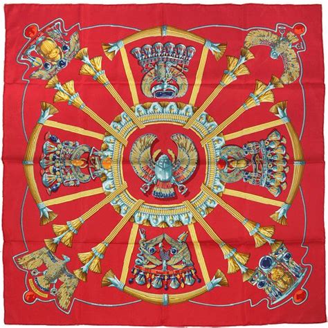 Hermes Scarf Silk Egypte By Caty Latham Vintage Cm Carre Auth