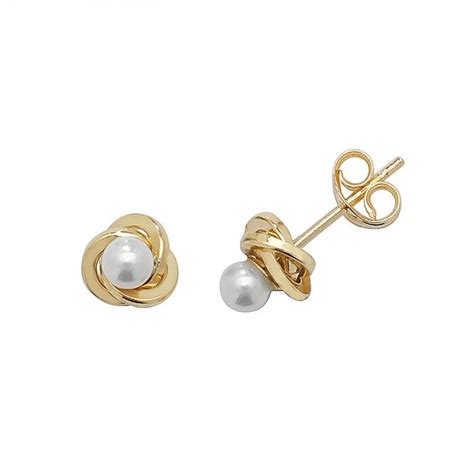 Faith Ct Gold Ct Yellow Gold Pearl Orbital Stud Earrings G Cm