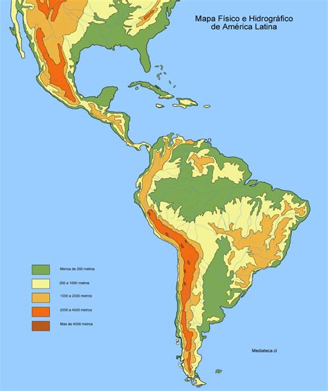 Mapa de América Latina Mapa Físico Geográfico Político turístico y