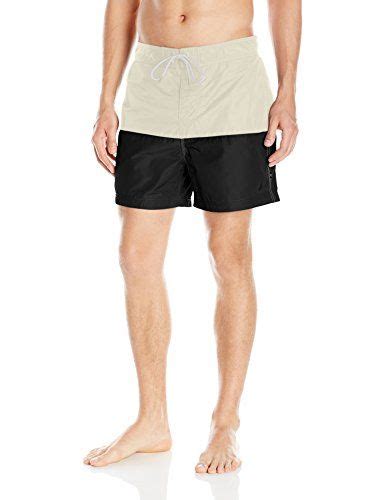 Nautica Mens Quick Dry Pieced Color Blocked Swim Trunk Sail Cream