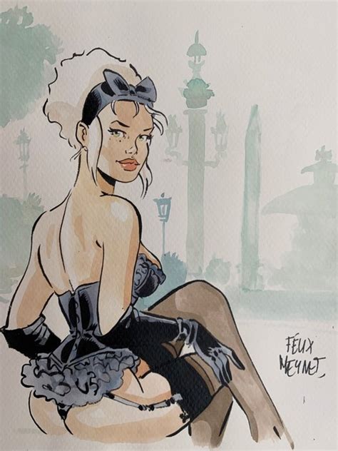 Meynet Félix 1 Original Colour Drawing Mirabelle Coquine à Paris