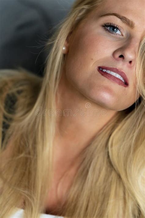Gorgeous Blonde Model Poses Nude In A Home Environment Stock Photo Image Of Confident