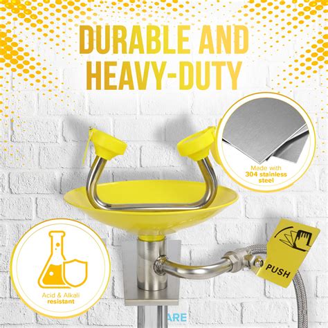 Mua Jj Care Yellow Eye Wash Station Continuous Flow Dual Spray Heads