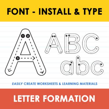 Tracing Font, Letter Formation, Teacher Font, Worksheets by Little ...