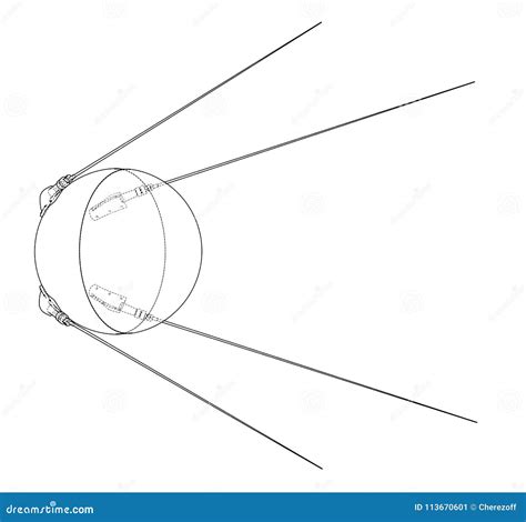 Satellite Sketch 3d Illustration Stock Illustration Illustration Of