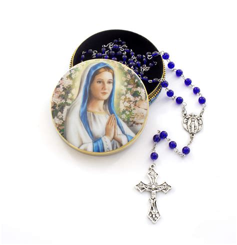 Buy Religious Blessed Mother Praying Virgin Mary Rosary Gift Set ...