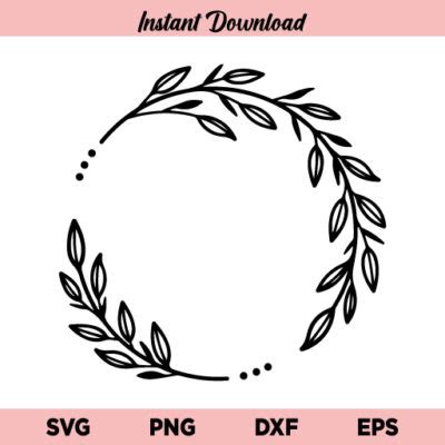 Leaf Wreath Svg Wedding Wreath Svg Flower Wreath Svg Floral Wreath